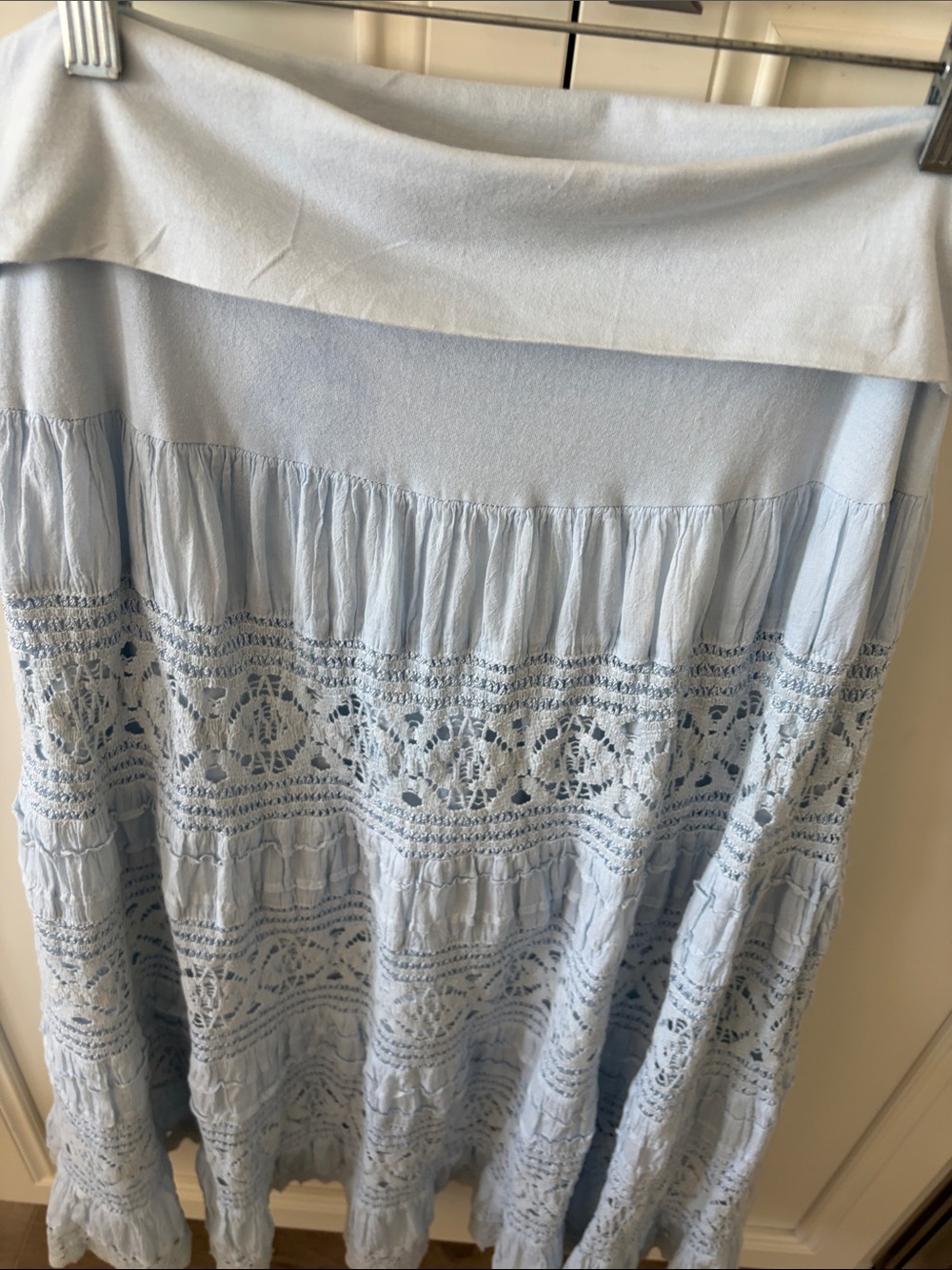 Now and Then Romantic Cottage Core Bohemian Lace Maxi Skirt size L - Picture 10 of 10